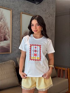 T-SHIRT DTF MOLDURA LOVE ME - BRANCO