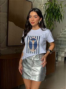 T-SHIRT DTF MOLDURA GIRAFA - BRANCO