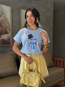 T-SHIRT DTF NOVEMBRO AZUL CHAPEU - AZUL CEU