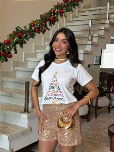 T-SHIRT DTF ARVORE FÉ, PAZ, AMOR - OFF WHITE