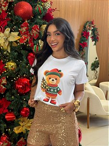 T-SHIRT DTF URSO NATALINO - BRANCO