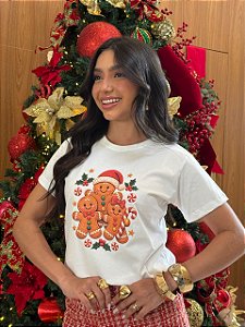 T-SHIRT DTF BISCOITOS NATALINOS - OFF WHITE