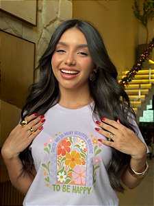 T-SHIRT DTF TO BE HAPPY - LILAS