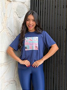 T-SHIRT DRY FIT DTF MOOD ESPORTIVO - AZUL MARINHO