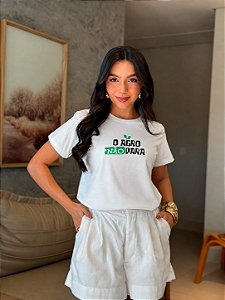T-SHIRT DTF O AGRO NÃO PARA - BRANCO