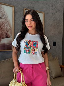 T-SHIRT DTF MOOD STITCH NATALINO - BRANCO