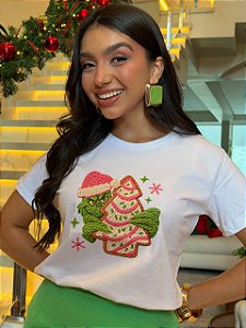 T-SHIRT DTF GRINCH CROCHE - BRANCO