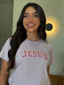 T-SHIRT DTF JESUS ROSA APLICAÇÃO