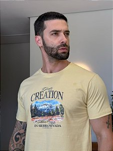 CAMISETA MASCULINA DTF GOD´S CREATION - AMARELO BRULEE