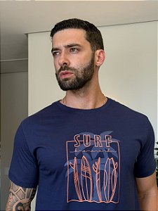CAMISETA MASCULINA DTF SURF BOARD - AZUL MARINHO