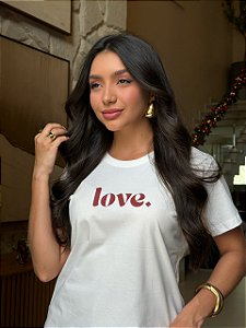 T-SHIRT DTF LOVE ESCRITA - OFF WHITE