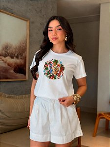T-SHIRT DTF LAPIS NATALINOS - BRANCO