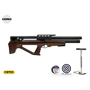 Carabina de Pressão PCP Rossi R35 Bullpup Madeira 5,5mm + Bomba + Chumbinho + Alvo