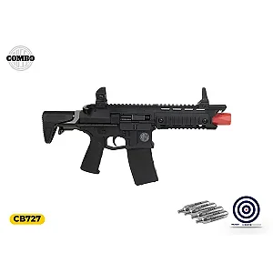 Rifle de Pressão CO2 Rossi AR15 Dragon Full Auto 4,5 mm + Cápsula de Co2 + Alvo
