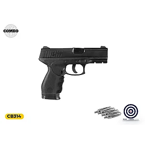 Pistola de Pressão CO2 24/7 NBB 4,5 mm + Cápsula de Co2 + Alvo