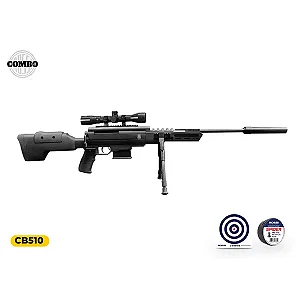 Carabina de Pressão Rossi Black Ops Gas Ram 5,5 mm + Luneta + Chumbinho + Alvo