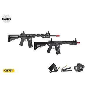 Rifle de Airsoft Elétrico AR15 Rossi Nept 10 6mm+Rifle Nept 10 Short+ Bateria+Carregador+Mira Hologr