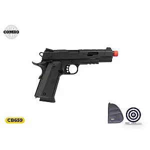 Pistola Airsoft Green Gas Rossi 1911 Redwings Blowback 6mm + Capa + Alvo