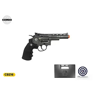 Revolver de Airsoft CO2 Rossi Oxidado 4 Polegadas 6 mm + Cápsula de Co2 + Maleta Plastica