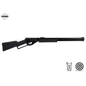 Carabina de Pressão Rossi Cowboy Lever Action Polímero 4,5 mm + Esferas de Aço + Alvo