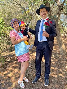 Fantasia Dona Florinda com avental e peruca adulto G