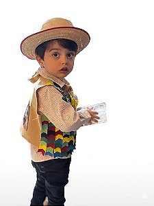 Colete festa junina infantil bandeirinhas em feltro