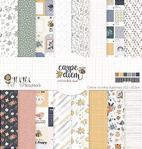 Kit Papéis Coordenado - Coleção Carpe Diem - JuJu Scrapbook