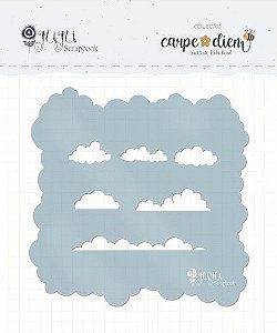 Stencil Nas Nuvens - Coleção Carpe Diem - JuJu Scrapbook