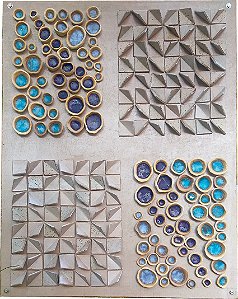 Painel em cerämica artesanal sobre placa de fibrocimento 80 X 100 cms uso externo e interno