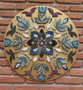 Mandala em Cerâmica Artesanal 60 cm