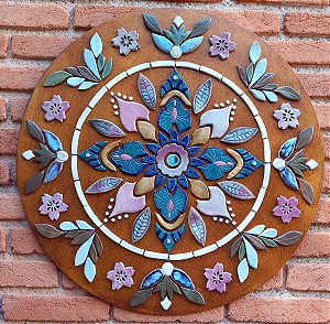 Mandala Cerâmica Artesanal 60 cm