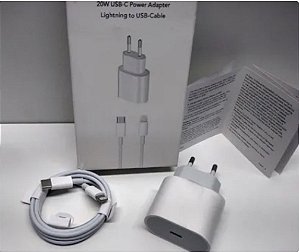 Fonte Carregador Tomada Tipo C 20w iPhone 11 12 + Cabo USB C