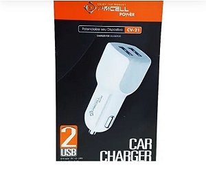 Carregador Veicular Power Turbo 2 Entradas Usb Cinzeiro