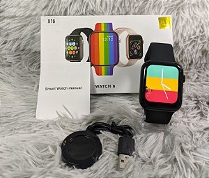 Smartwatch X16 series 6 Preto tela infinita