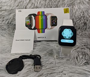 Smartwatch X16 series 6 Branco tela infinita