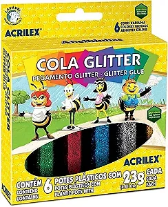 Cola Colorida Com Glitter 6 Cores - ACRILEX