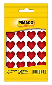Etiqueta Adesiva Coração Vermelho -PIMACO