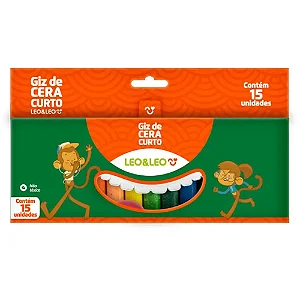 Giz de Cera Curto 15 cores - LEO&LEO