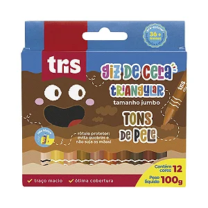 Giz de Cera Jumbo Triangular Tons de Pele - TRIS