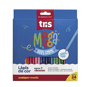 Lápis de Cor Mega Soft Color 24 cores - TRIS