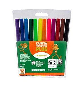 Caneta Hidrográfica 12 Cores | Leo & Leo