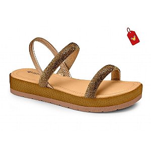 SANDÁLIA MISSISSIPI FLATFORM METALIZADA COM BRILHOS FEMININA REF.: MB813