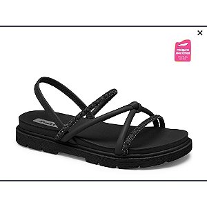 Sandália Flat Infantil Pink Cats Preto V4913 Preta