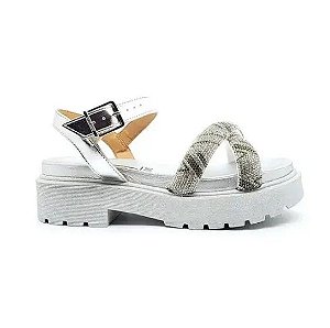 Sandália Papete Strass Flatform Vizzano 6499114 Feminino