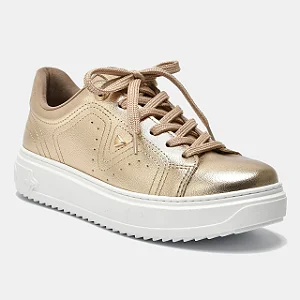 Tênis Feminino Via Marte Casual Dourado 055-015