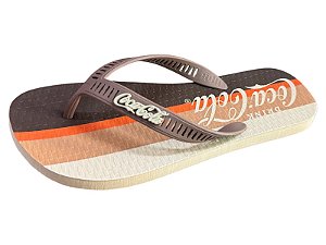 Sandália Masculina Coca-Cola CC4704 Off White/Marrom