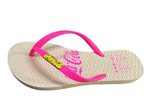 Sandália Feminina Coca-Cola CC4388 Off White/Pink