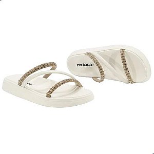Tamanco Flat Moleca com Tiras Brilhantes