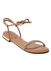 Sandália Rasteira Feminina Laço com Strass 8263,974