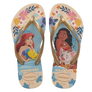 Chinelo Slim Infantil com Estampa de Princesas Havaianas